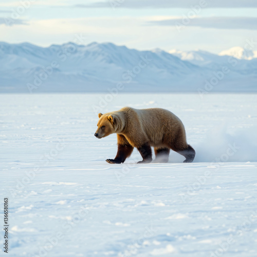 snow bear in the arctic photo