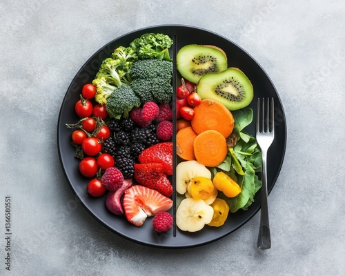 Healthy eating habits promoting nutrition and wellness with vibrant fruits and vegetables