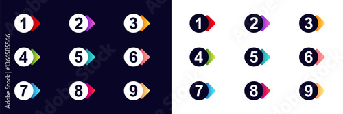 Colorful numbered icons perfect for lists, presentations, checklists, or step-by-step guides.