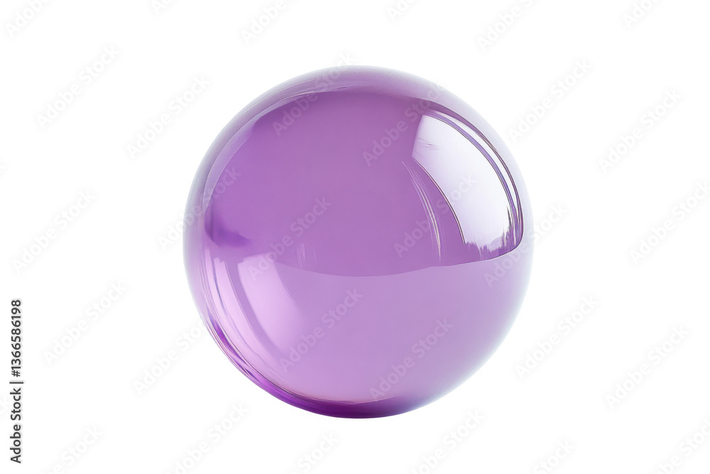 A translucent purple bubble with a reflective surface set against a transparent background A translucent purple bubble with a reflective surface set against a transparent background
