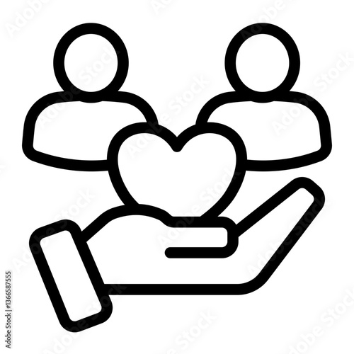Empathy Icon Outline Style for Team Building Pack Icon Themes