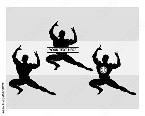 bodybuilder svg, gym Svg, muscle man Svg, workout Svg, fitness Svg, weights Svg, crossfit Svg,
Bodybuilder Monogram, Circle Monogram, Split Monogram