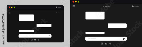 Ai chat interface with text bubbles prompts input fields for seamless user interaction and communication.