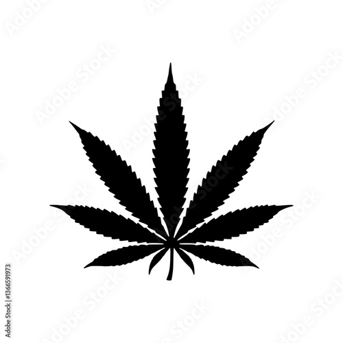 Cannabis Leaf Silhouette Icon