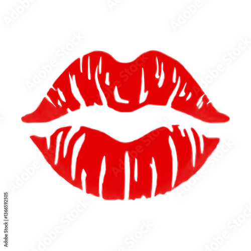 Red Lips Outline Graphic Element Transparent PNG
