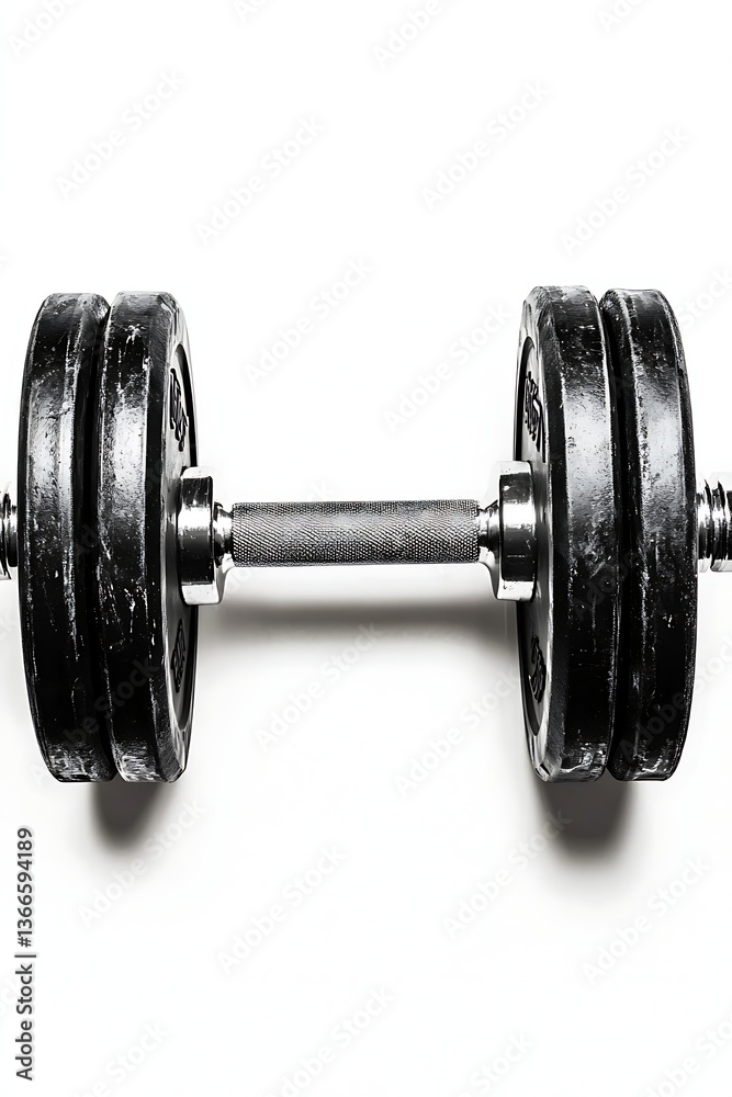 Naklejka premium A gym weight symbolizing fitness, black-filled on white