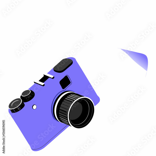 Isolated black camera icon depicting digital photography equipment
