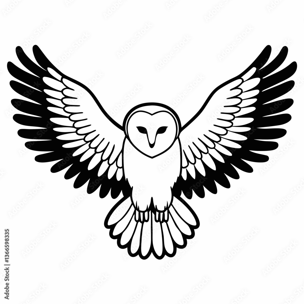 Obraz premium Black eagle wings vector silhouette illustration
