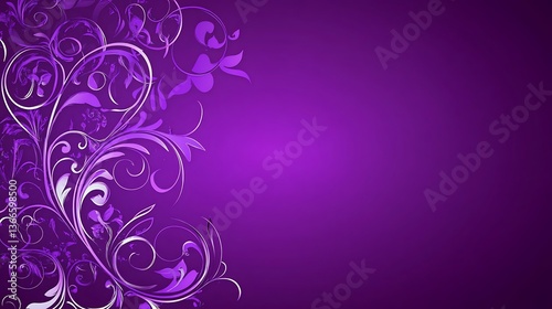 A Decorative Floral Ornament Design With Purple and White Colors