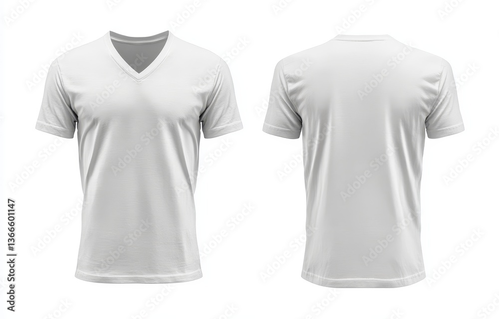 Blank white V-neck t-shirt mockup Blank white V-neck t-shirt mockup