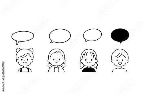 話している子ども達　吹き出し