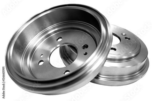 brake drum car on white background