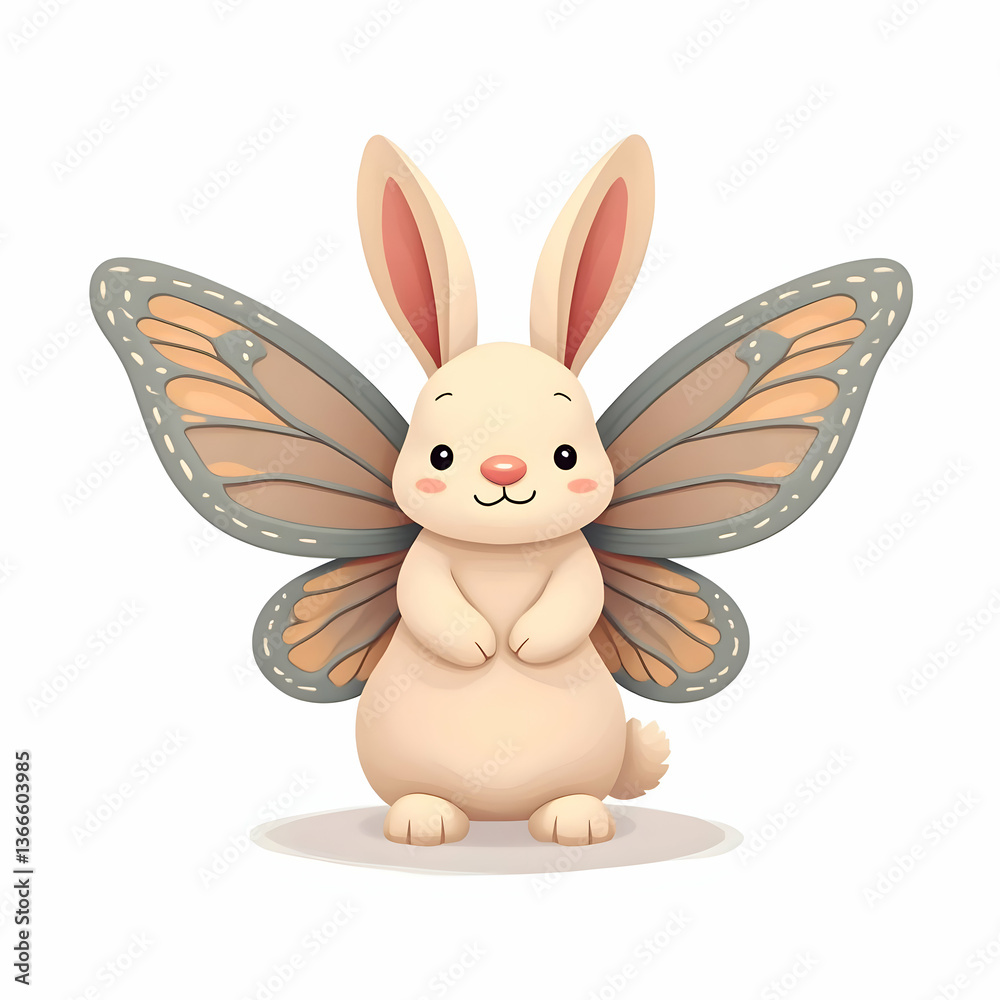 Obraz premium A rabbit with butterfly wings