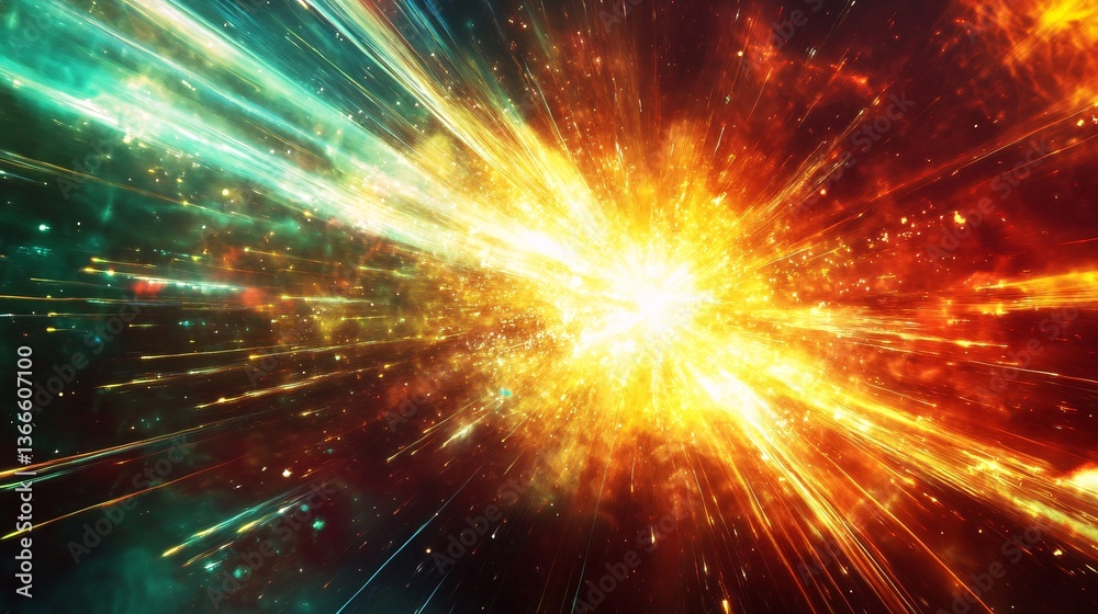 Explosive Light Rays Creating a Futuristic Visual Effect in Space Explosive Light Rays Creating a Futuristic Visual Effect in Space