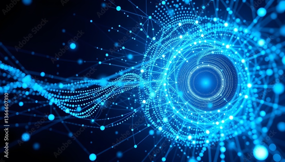 Obraz premium A futuristic digital vortex symbolizing the convergence of finance, technology, and data-driven economies in the modern business world