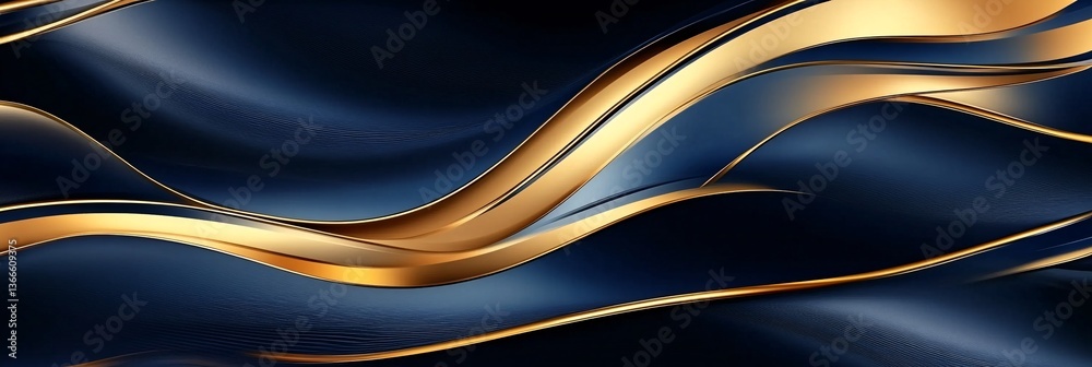 Opulent Gold and Navy Blends Creating Wavy Luxury Patterns Opulent Gold and Navy Blends Creating Wavy Luxury Patterns