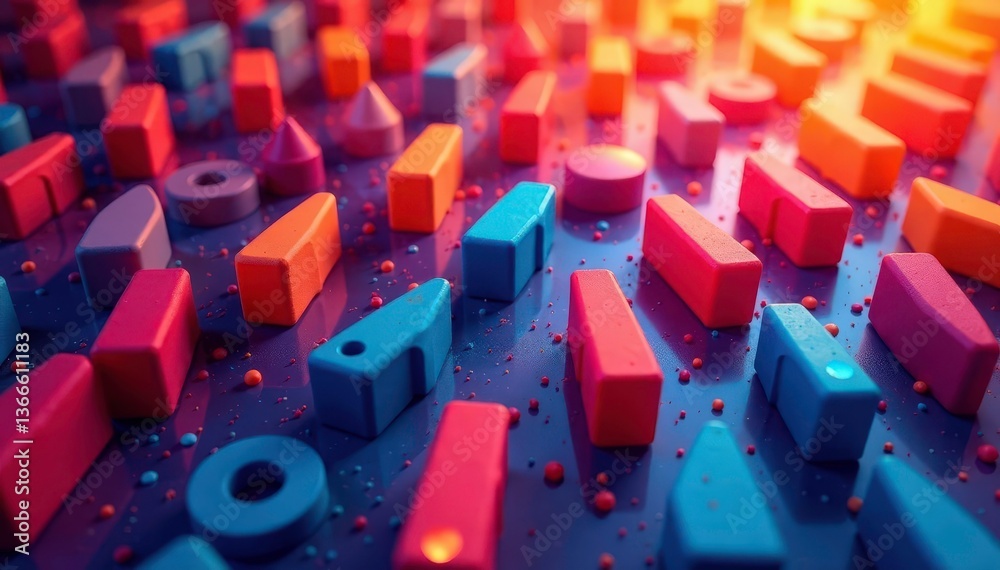 Naklejka premium Abstract geometric shapes repeating across surface, intricate, motif