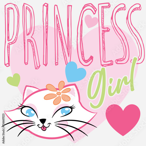 A cute cat design with stars, rays, large whiskers, and multicolored crystal rhinestones on a background with trendy, school-style text and numbers.