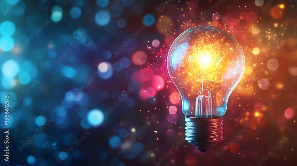 Innovation concept light bulb glowing ideas abstract background creative spark vibrant colors Innovation concept light bulb glowing ideas abstract background creative spark vibrant colors