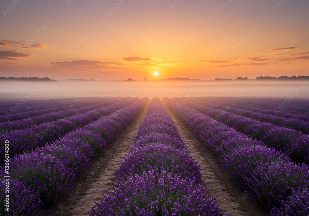 Fototapeta premium Lavender field at sunrise