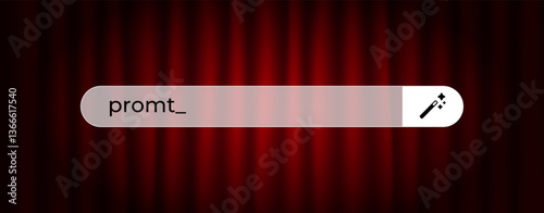 Ai search bar displaying text with magic wand icon symbolizes advanced artificial intelligence tools.