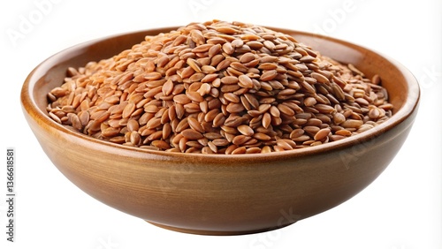 A Bowl of Brown Flax Seeds for Healthy Eating and Nutritional Benefits