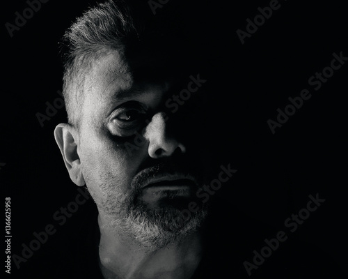 low-key lighting self-portrait