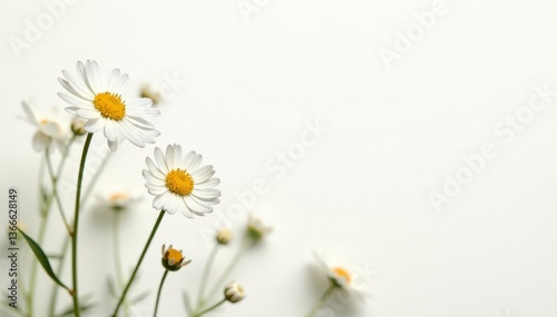 Wallpaper Mural Delicate white wildflowers against pure white background, bloom, blossom, pastel Torontodigital.ca