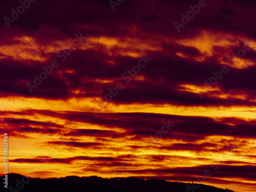red sunset sky
