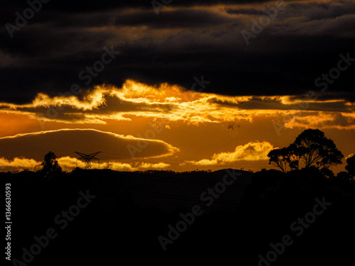 sunset in the mountains