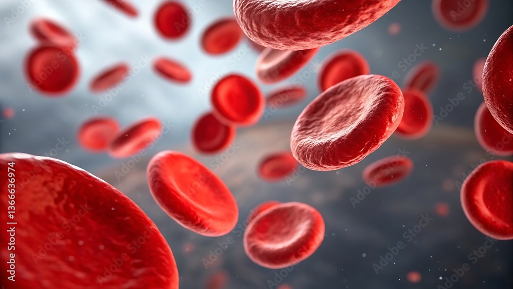 Fototapeta premium Red blood cells flow