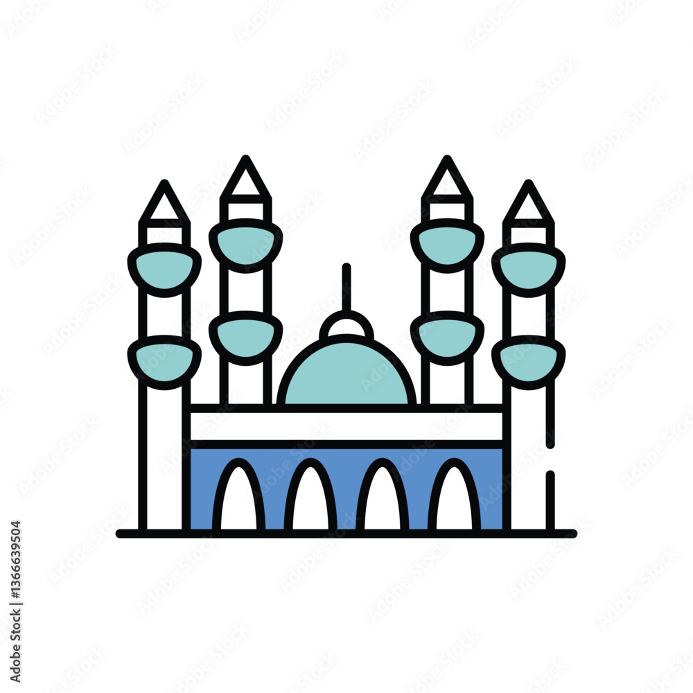 Blue Mosque vector icon stock illustration Blue Mosque vector icon stock illustration