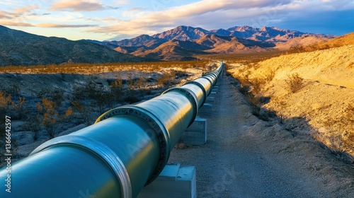Wallpaper Mural A clean water pipeline extending through a desert landscape. Torontodigital.ca