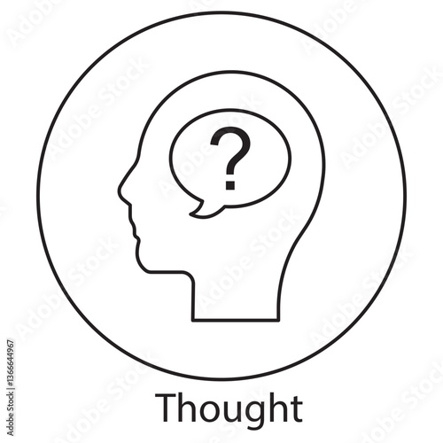 Thought icon, The Power of Thought Unlocking Your Mind’s Potential, Thoughtful Perspectives Exploring the Depths of the Mind, vector