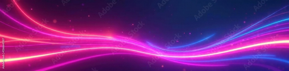 Obraz premium Vibrant neon streaks, swirling, dynamic curves, modern, futuristic, psychedelic