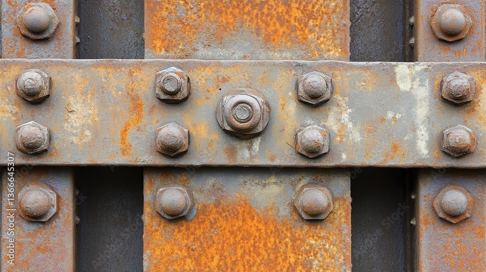 A close-up of a structural steel frame with connections and bolts. A close-up of a structural steel frame with connections and bolts.