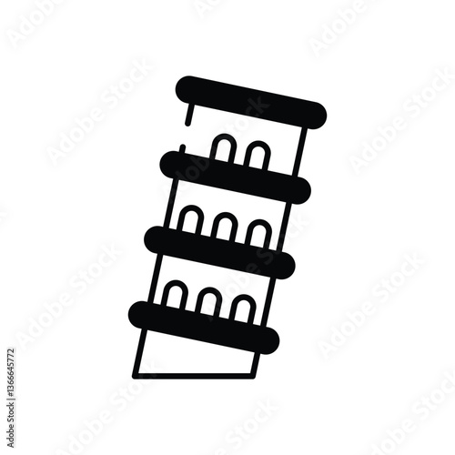 Tower of Pisa vector icon stock illustration