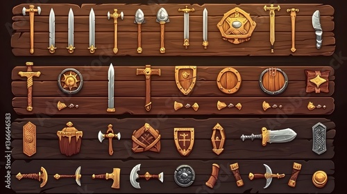 Medieval Vikings Game Interface: Vintage Martial Game Design for Gamers and History Buffs