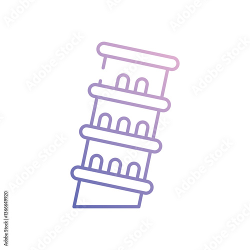 Tower of Pisa vector icon stock illustration