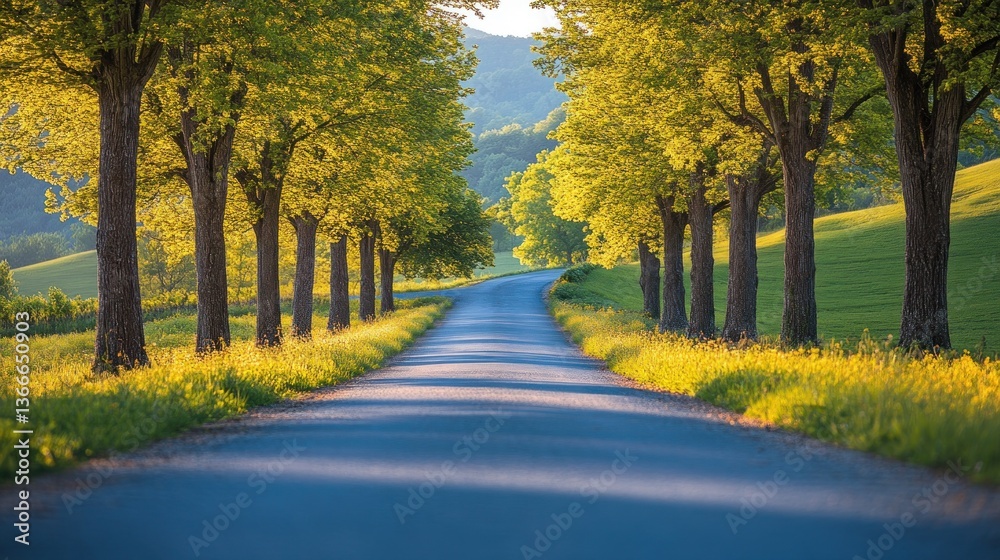 Fototapeta premium Serene Country Road at Sunset