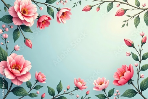 Nature inspired floral motif, soft pastel shades, design, romantic, soft