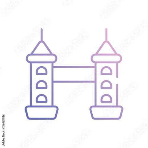 Tower Bridge vector icon stock illustration