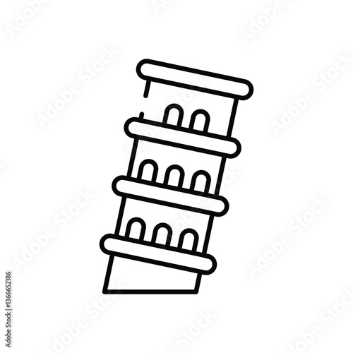 Tower of Pisa vector icon stock illustration
