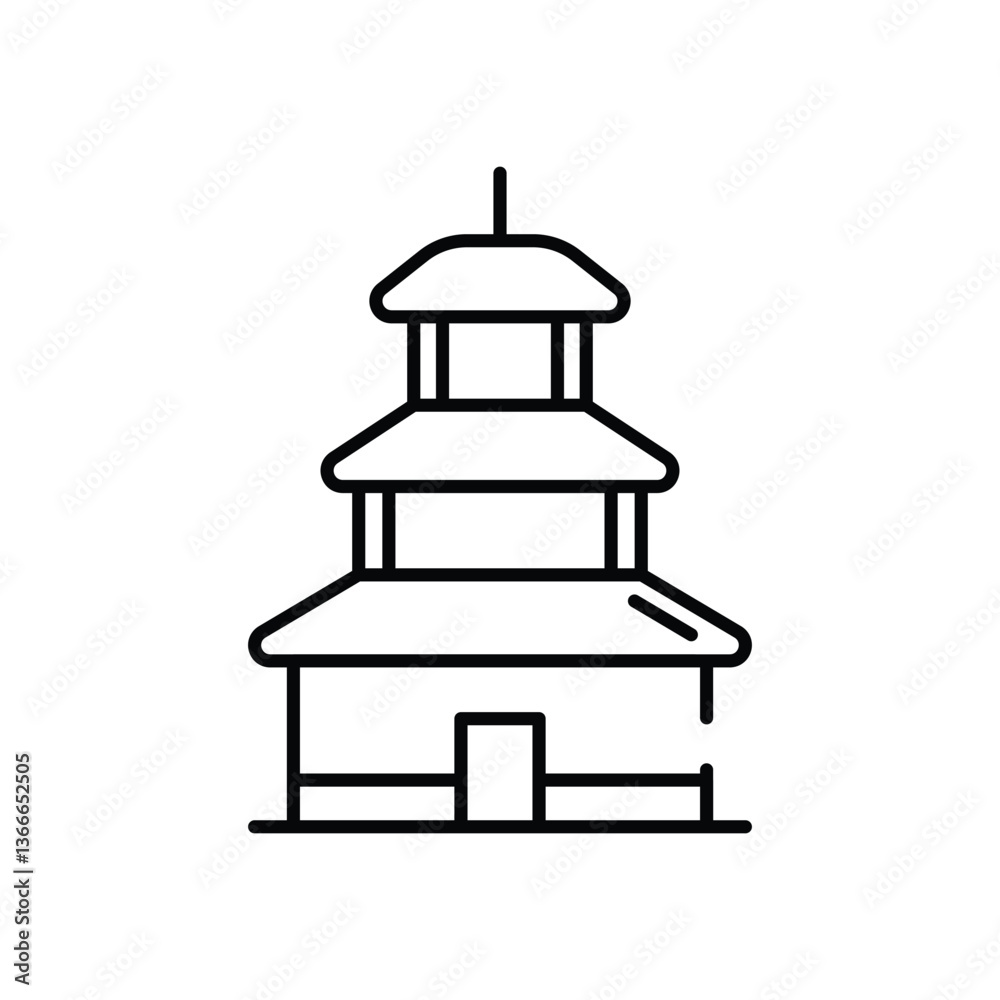 Pagoda vector icon stock illustration Pagoda vector icon stock illustration
