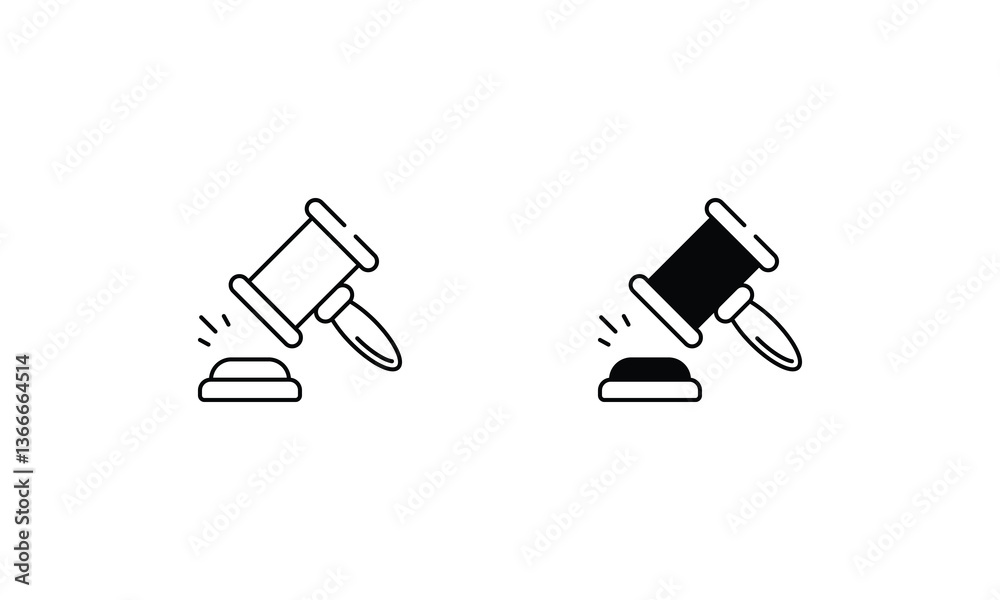 Gavel icons set vector stock illustration Gavel icons set vector stock illustration