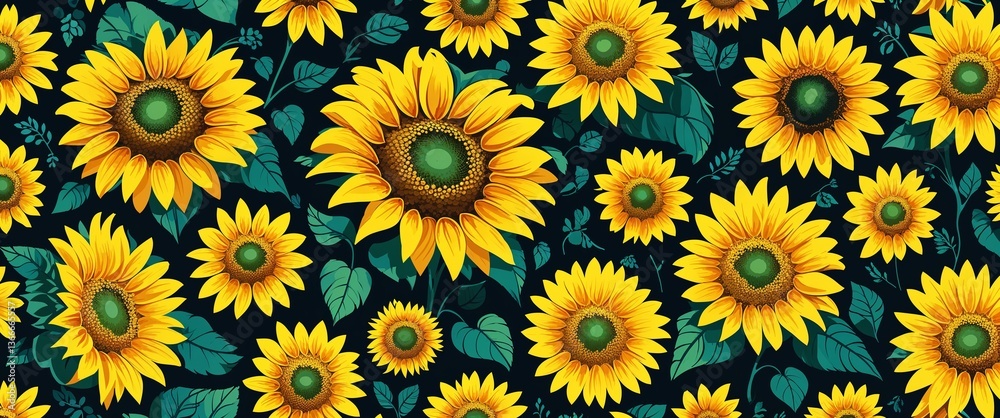 Yellow sunflower petals vector pattern abstract design illustration background Yellow sunflower petals vector pattern abstract design illustration background