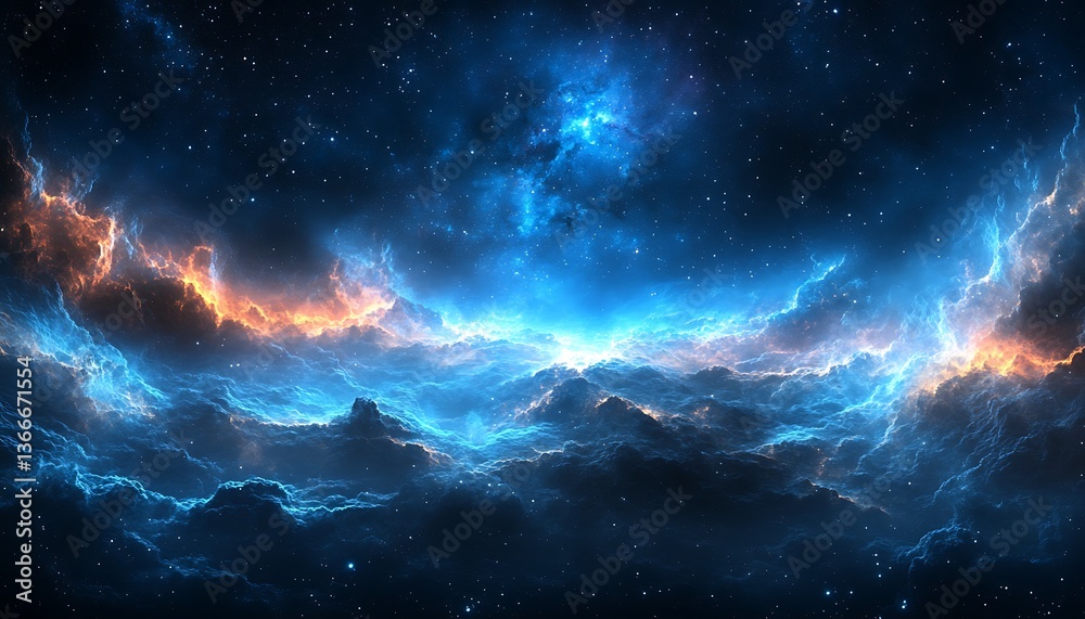 Obraz premium A breathtaking cosmic landscape filled with stardust and celestial formations