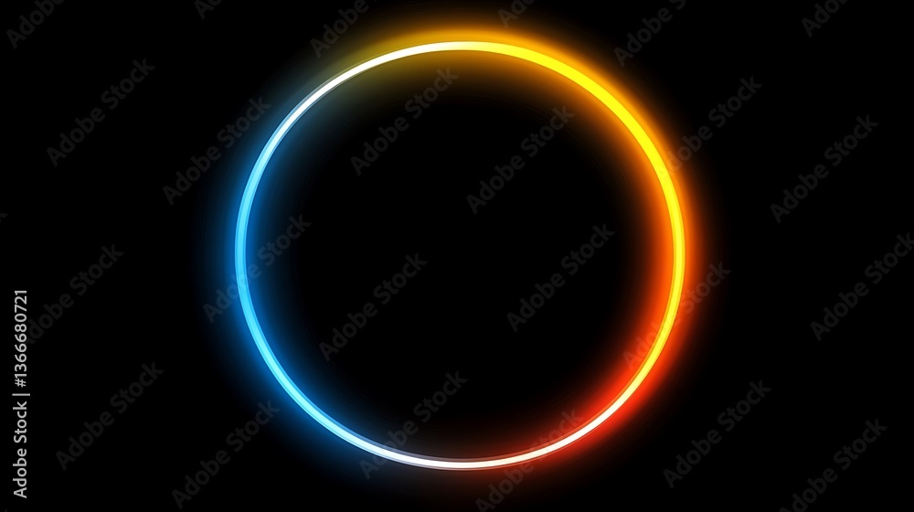 Obraz premium A glowing circular shape radiating colors in front of black