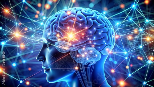 human head with light bulb
