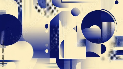 Abstract geometric shapes, blend of colors, modern design, background image for poster or website
